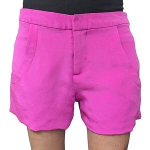 Naven 100% Silk Shorts Hot Pink Fuchsia High Waist Dressy Evening Party 4